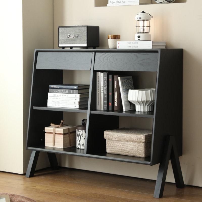Commode d'appoint en bois massif Mildaras, H 35,4 po x l 47,2 po x P 15,7 po