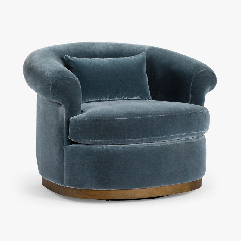 Chaise pivotante Gracie , Mélange de polyester bleu sarcelle