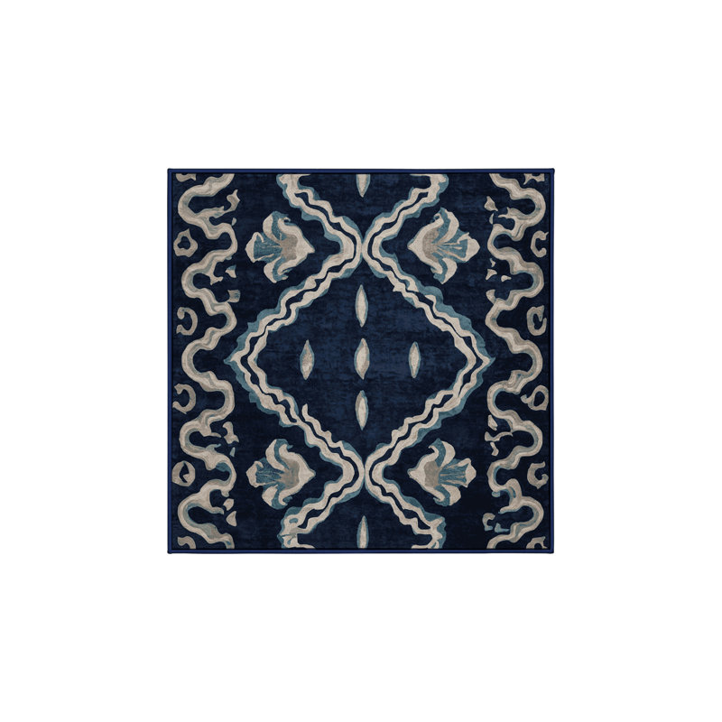Tapis gris soyeux et moelleux, Carré 3 pi