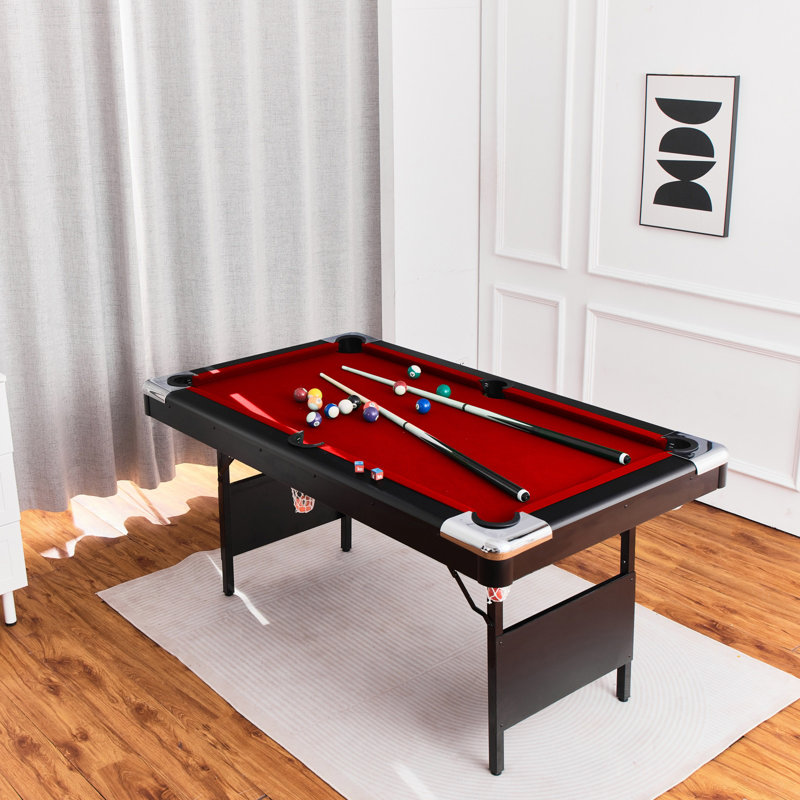 Ensemble de table de billard et de billard pliable portatif de 75 pouces avec table de billard et accessoires, Bleu