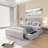 Size Bed Frame With 4 Storage Drawers And Wingback Headboard, Button Tufted Design,-1606682236-1606682239