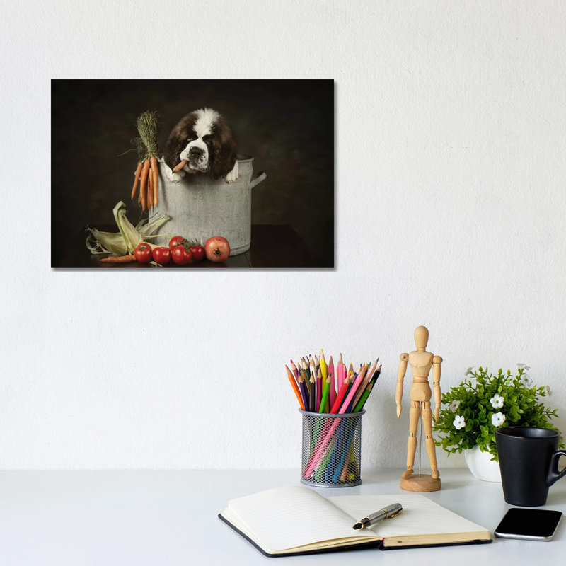 Puppy Love 1 Piece Wrapped Canvas Wall Art, 20.32 cm H x 30.48 cm W