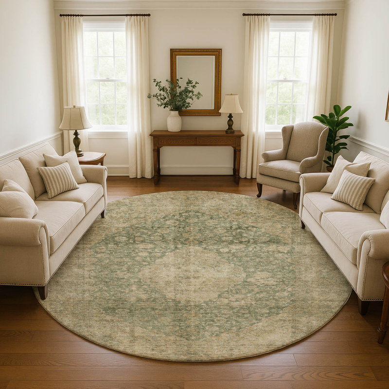 Tapis de qualité supérieure Honig AMF1657 Global, Rond 8 pi