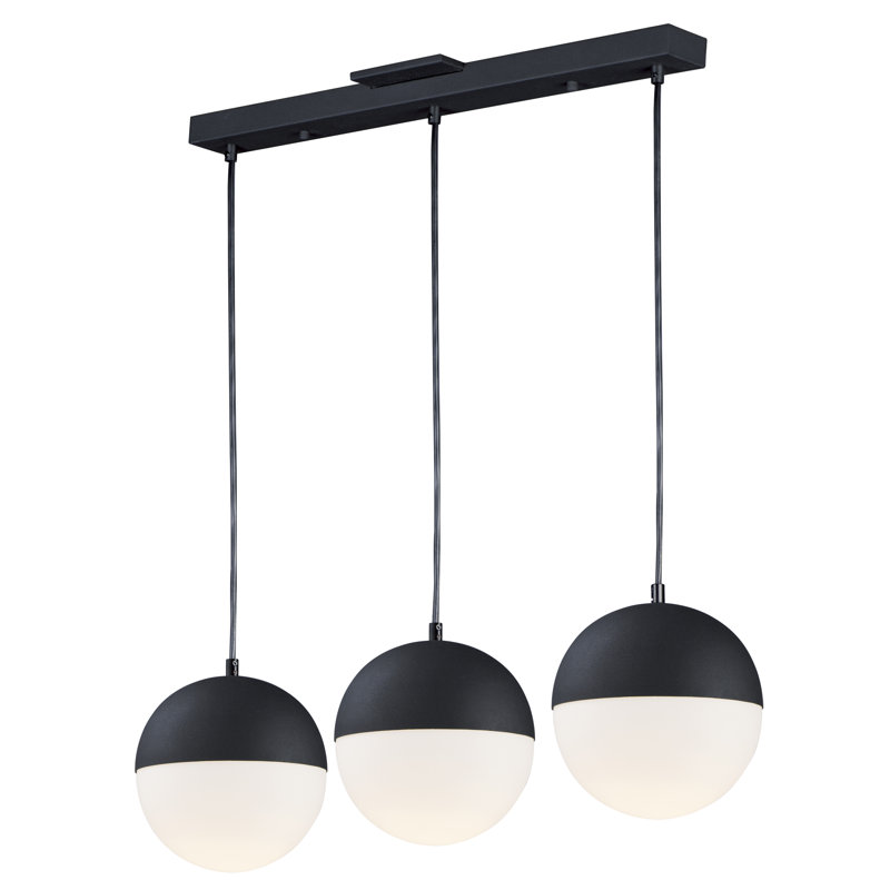 Luminaire suspendu pour îlot de cuisine 3 lumières Hastings, Noir