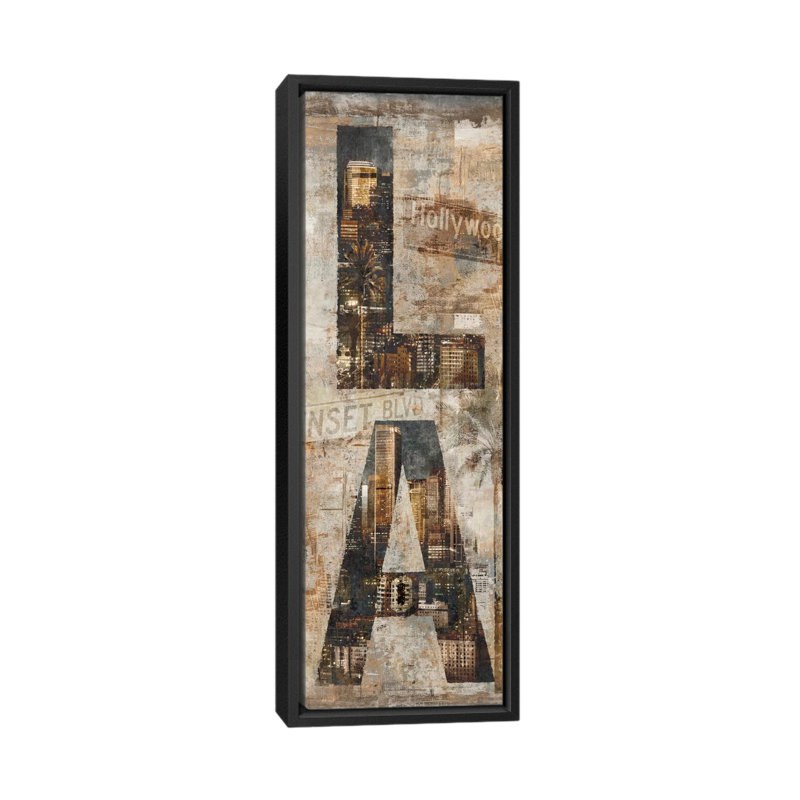 «LA Vertical», impression sur toile, H 60 po x l 20 po x P 1,5 po, Toile avec cadre noir