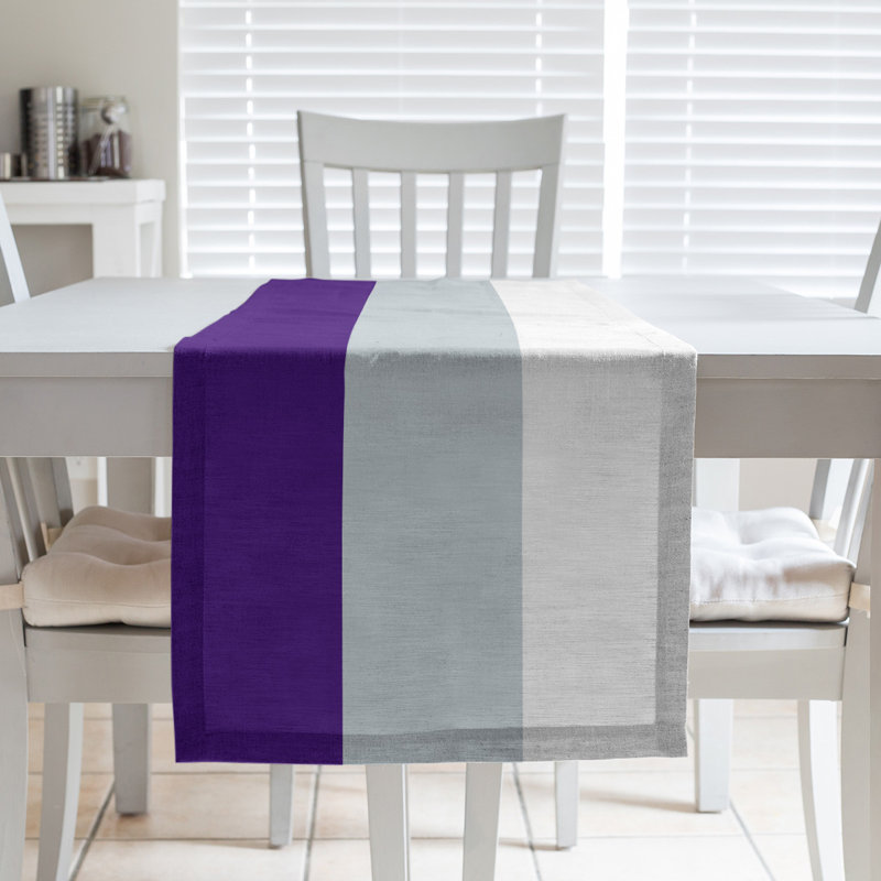 Table Runner, 72" x 16", Purple/Silver/White, Colorado