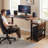 2-Tier Tower Stand, Height Adjustable PC Stand, Computer Cart with Folding Panel, Side Table with Wheels, Pegboard, Hooks and Mouse Pad-118662922