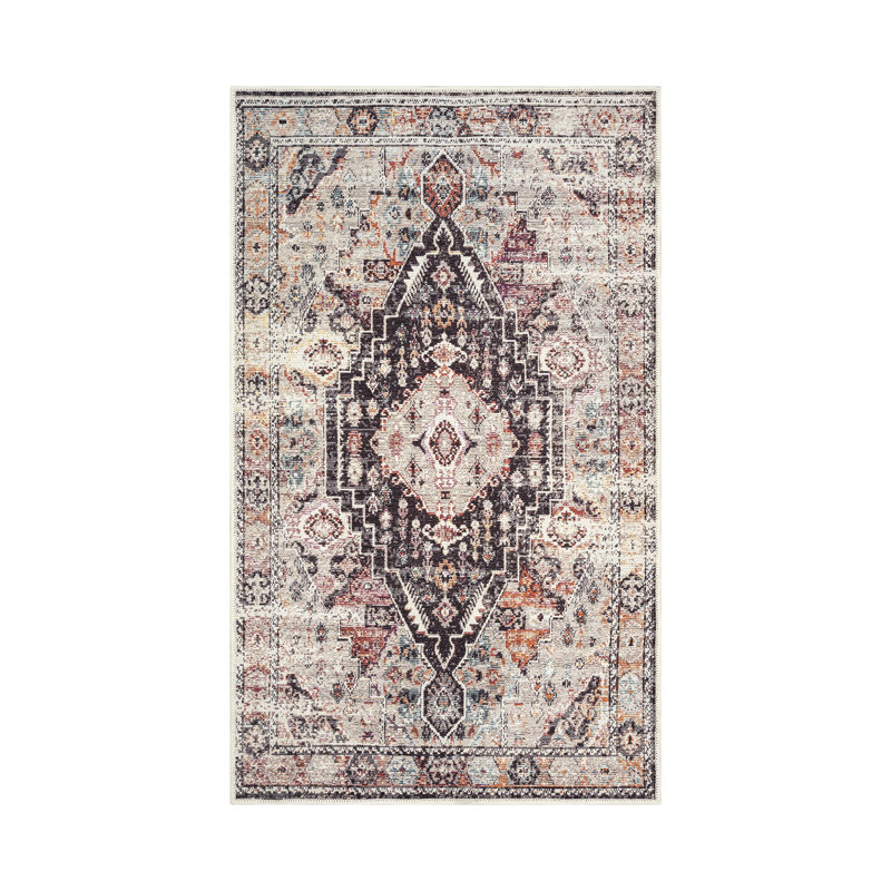 GLN Rugs Vintage Collection - Machine Washable Area Rug, Vintage Washable Rug, Non Slip Area Rug, Low Pile Living Room Rug, Bedroom Rug, Bathroom Rug - Easy Clean (Multicolor Rug)
