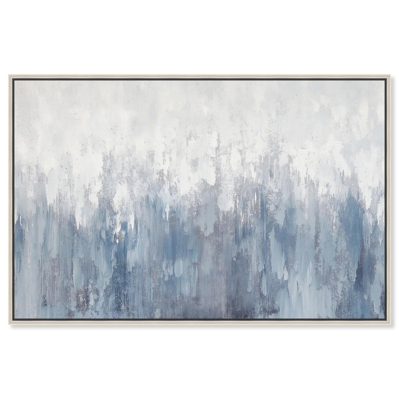 Art Remedy, toile abstraite neutre, Encadrement argenté, H 31 po x l 46 po