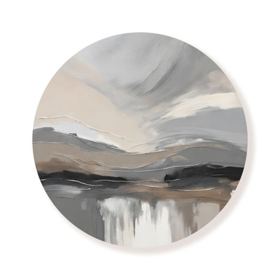 Cercle abstrait gris et brun clair