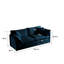 Ensemble de 4 canapés modulaires en chenille bleue 2 places avec repose-pieds 2 places