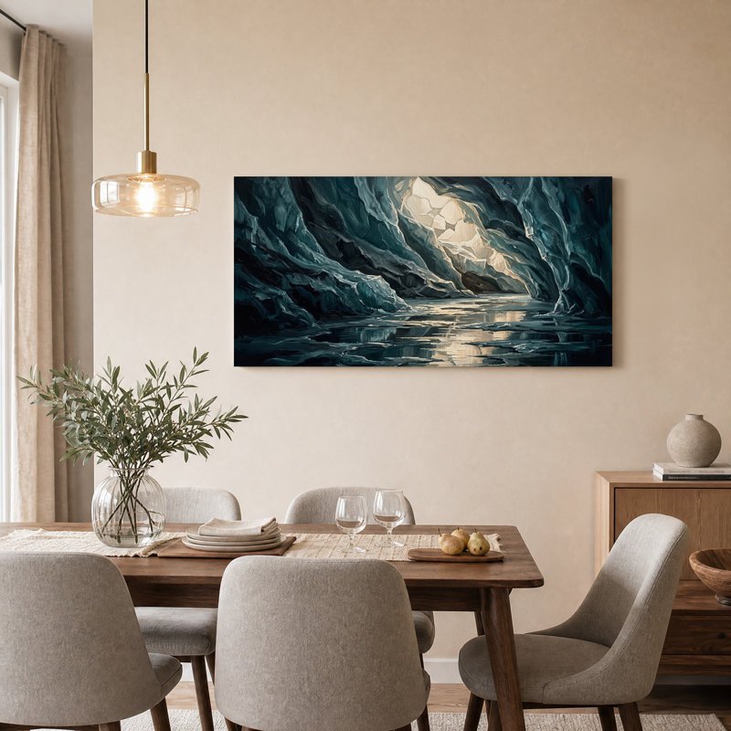 «Blue Ice Cave», art mural sur toile, L 40 po x H 20 po