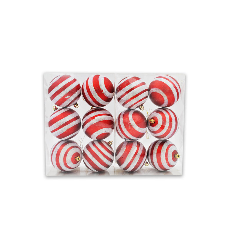 Ensemble d'ornement boule 12 pièces, Rouge