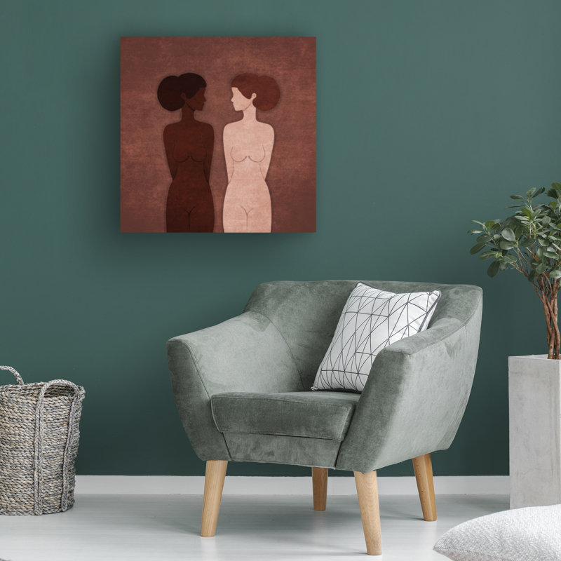Œuvre sur toile «Bachelor Emel Tunaboylu Absctract Terra Women Couples», H 14 po x l 14 po