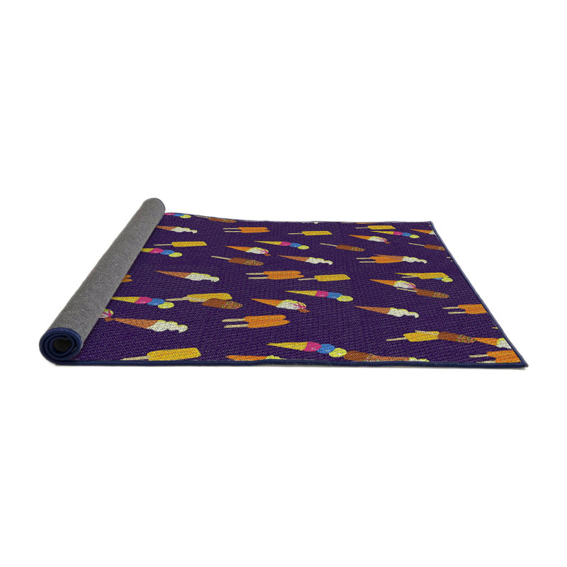 Mauve/brun Tapis décoratif, Rond 4 pi