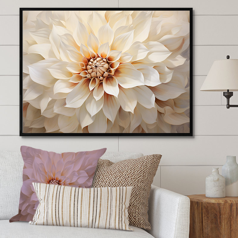 Minimalisme Dahlia I sur impression sur toile, H 12 po x l 20 po x P 1 po, Cadre flottant noir