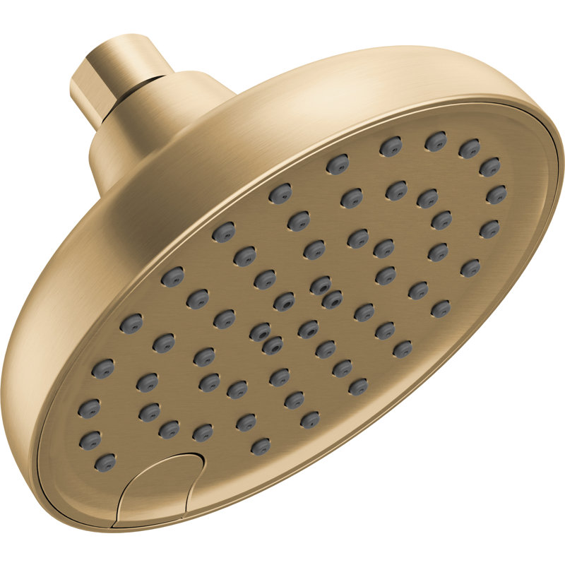 Delta 6-inch Round Shower Head 4 Setting Brushed Gold, 2.5 GPM, Champagne Bronze