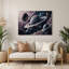 Art mural en métal gris avec planètes de science-fiction-667076151