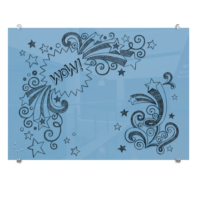 Tableau blanc magnétique en verre bleu clair Mooreco 3 x 4