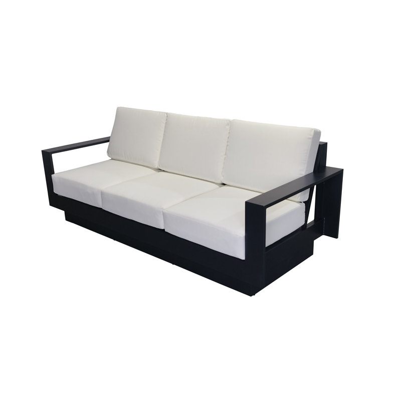 Sterling Metal Outdoor Sofa with Sunbrella Cushions