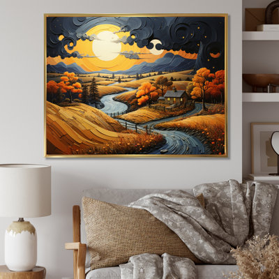 «Countryside Moody Skies Patchwork II», reproduction sur toile