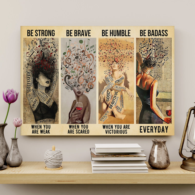 Be Be humble and be badass, toile tendue avec châssis, H 20 po x l 16 po x P 2 po