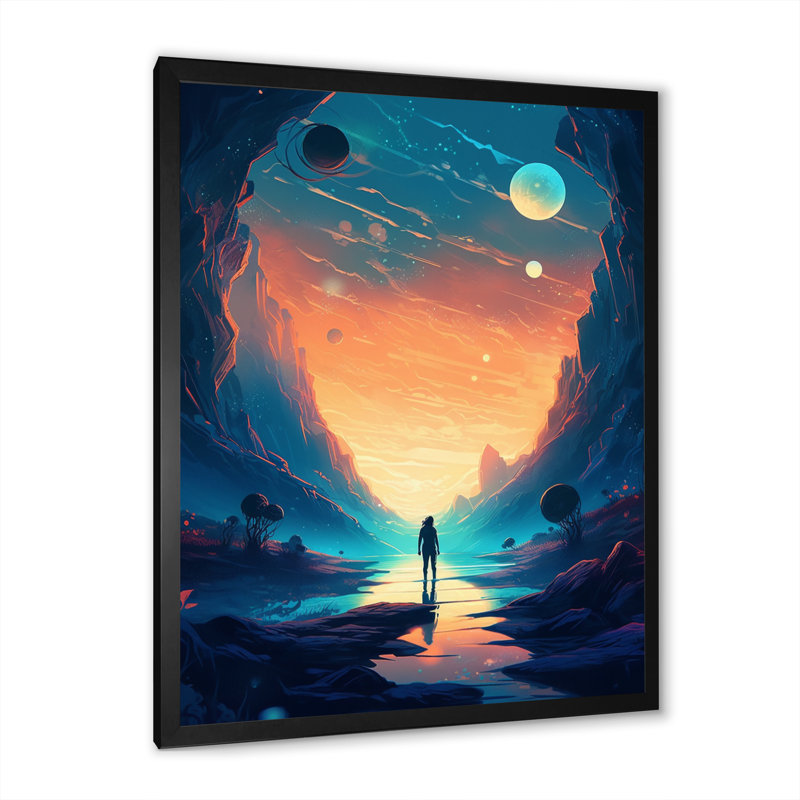 Imagine Space IV - Impression, Cadre simple noir, H 20 po x l 12 po x P 1 po