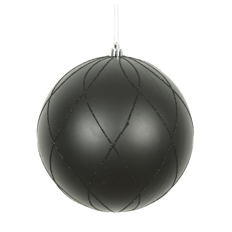 Ornement boule 6 po mat et scintillant, Noir