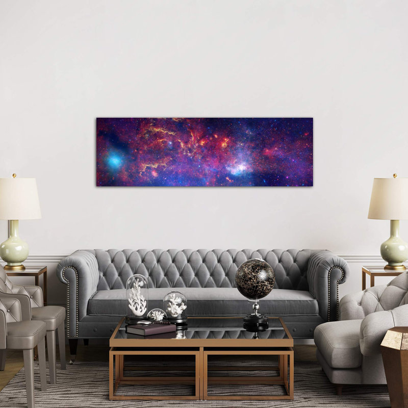 Center Of The Milky Way Galaxy (Chandra/Hubble/Spitzer) - Floater Frame Panoramic Print on Canvas, Wrapped Canvas