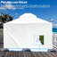 Housse de pavillon de jardin universelle 12 pi x 12 pi - toutes saisons imperméable avec parois latérales, fenêtres en filet de polypropylène, enceinte de rangement blanche