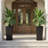 Set of 2 Tall Outdoor Planters, Square Flower Plant Pot – Indoor/Outdoor Taper Planters Ideal for Patio and Entryway-848538094-848538093