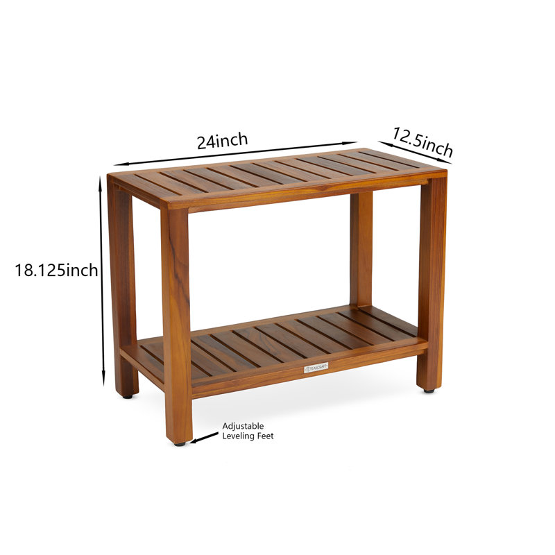 24'' W Teak Shower Bench