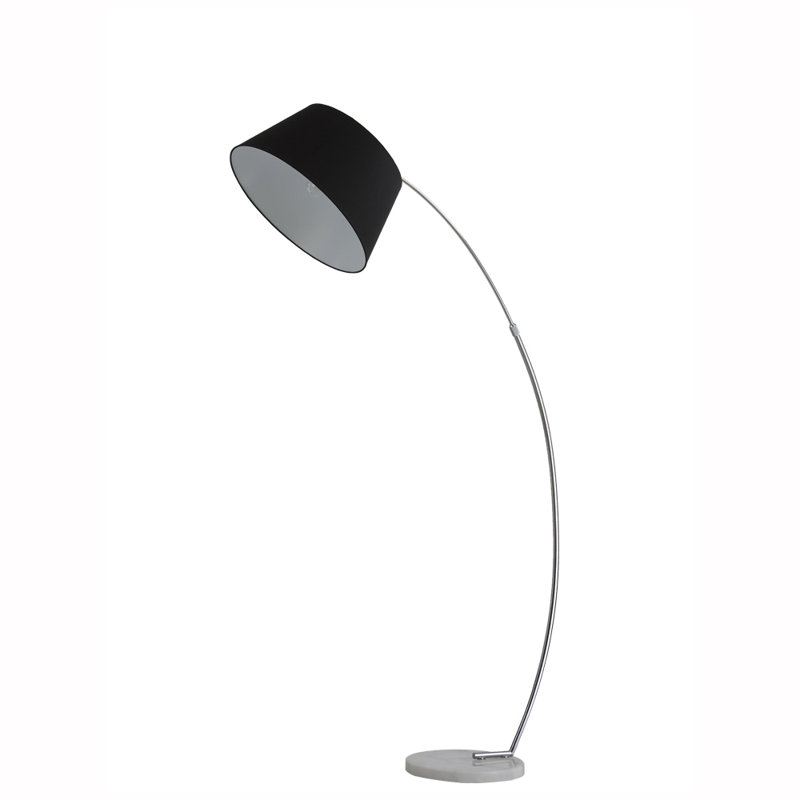 Amonii 177cm Chrome Floor Lamp, Black