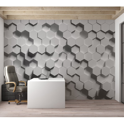 Papier peint géométrique - Motif hexagonal