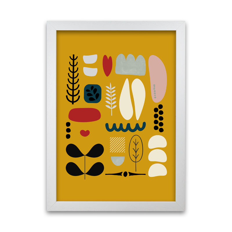 Scandinavian Dots Artwork Original - Print, 42cm H x 30cm W x 3cm D, White Frame