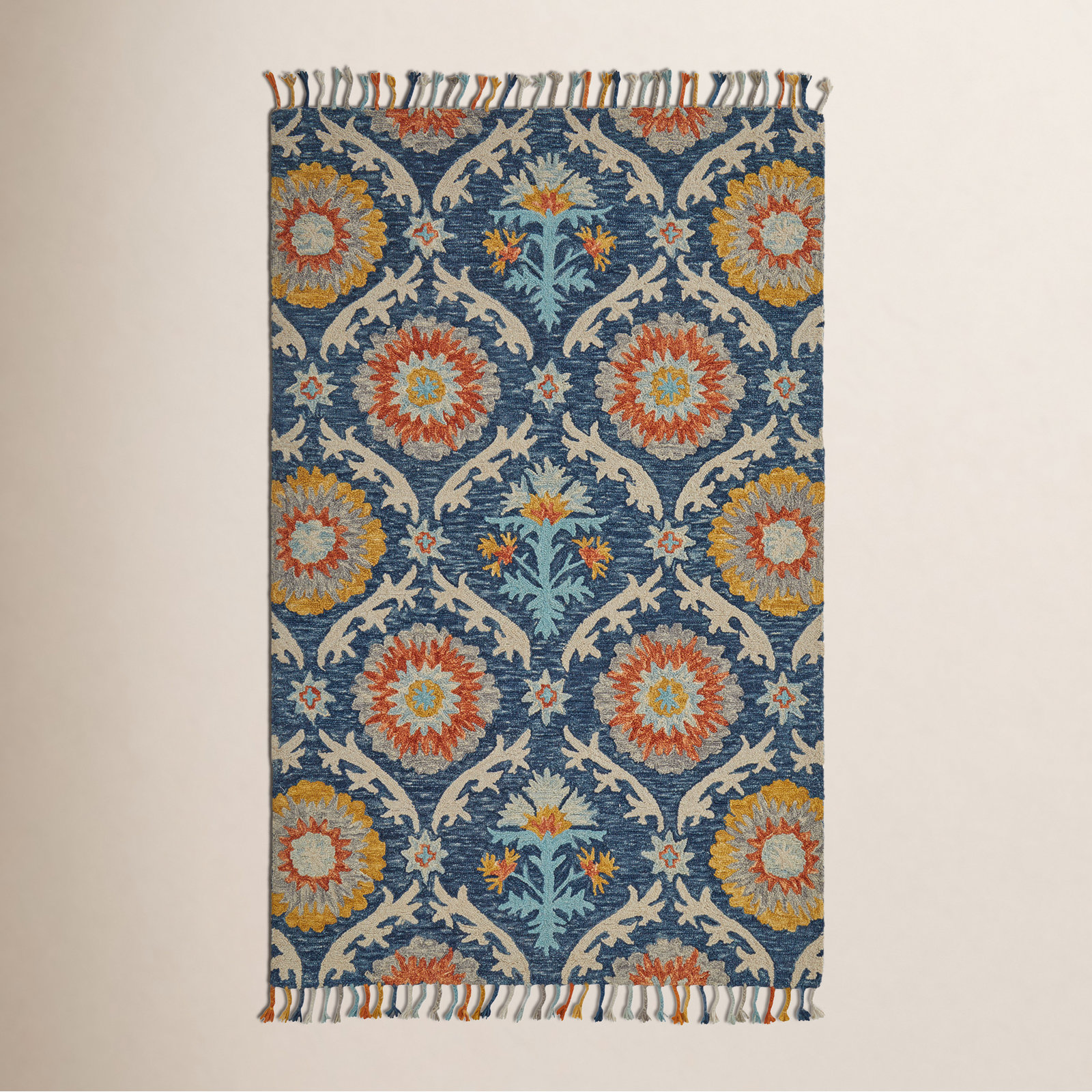 Chip Hand-Tufted Floral Wool Cotton Rug, Rectangle 8' x 11'