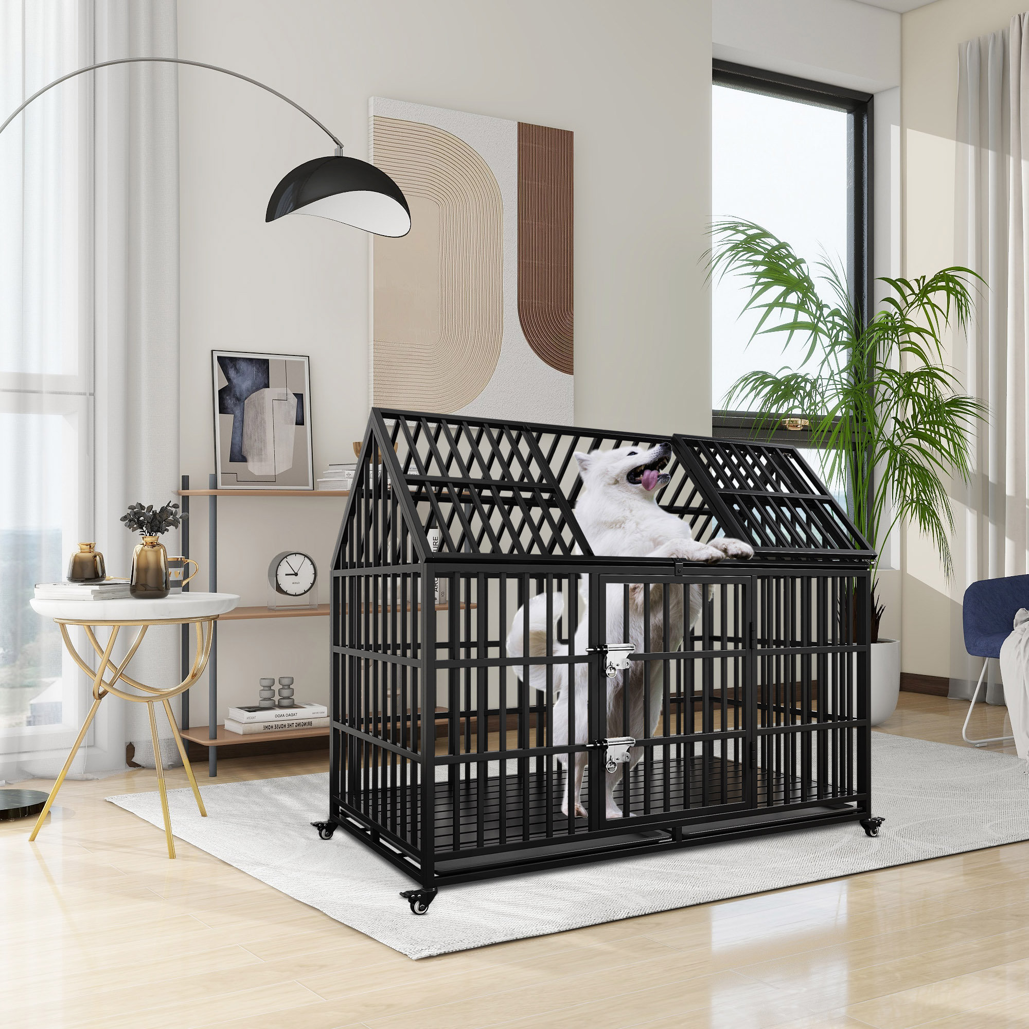 Tucker murphy pet rerord 48 inch heavy duty dog crate with wheels