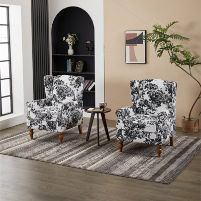 Coffee Table & Armchair Set,Vintage Luxury Style,  A High-Back  Reading Chair & A Solid Wood Coffee Table , Suitable For Living Rooms And Bedroom Relaxation Areas