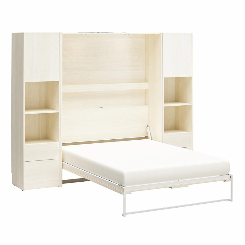 Lit escamotable Greenwich avec 2 armoires de rangement latérales pour garde-robe, null
