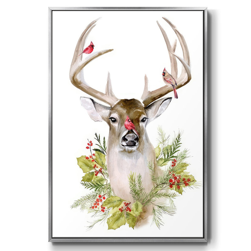 Collection de cerfs des Fêtes B, H 25 po x l 17 po x P 1,5 po, Argent