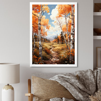 «Decollete Birch Woods Autumn Whispers VII», reproduction d'art sur toile