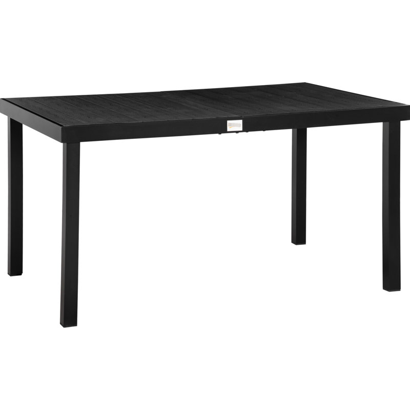 Table de salle à manger 6 patios d'apparence rectangulaire, pieds en aluminium, noir imperméable pour un moment d'extérieur fascinant