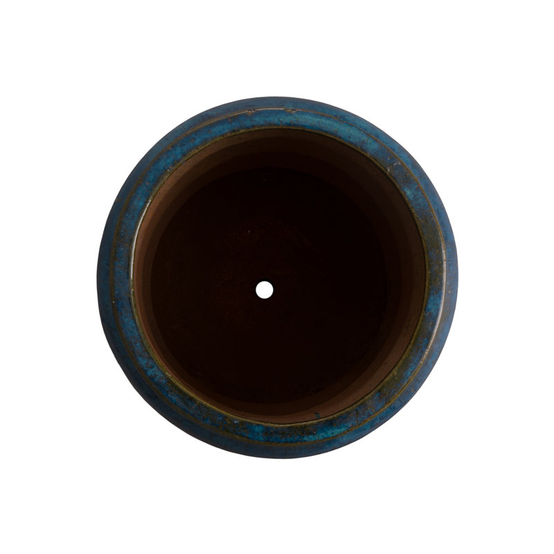 Cannet Handmade Ceramic Planter, 18" H x 16" W x 16" D, Teal