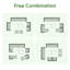Ensemble de conversation de patio Ignatz 8 personnes, sans assemblage requis, sectionnel extérieur avec coussins-1761833117