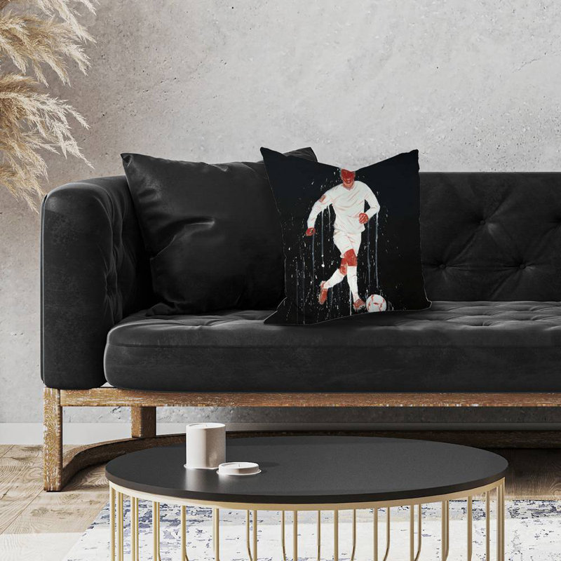 Soccer player - 18"x18" Throw pillow - Poly twill - Print on demand