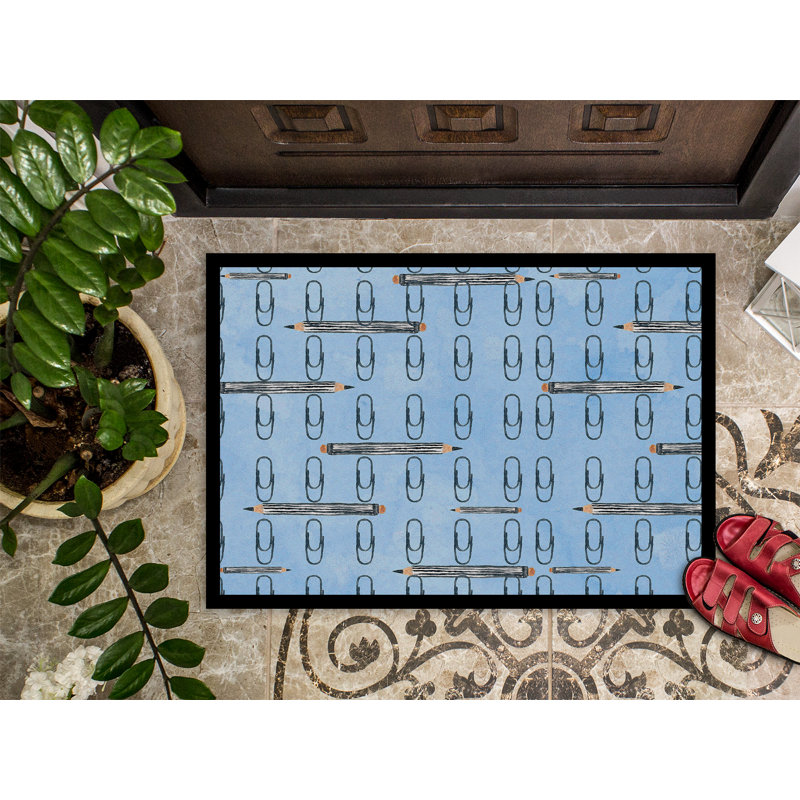 Tapis de porte à trombones organisé, Bleu, 24 po x 36 po