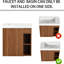 Meuble-lavabo flottant de 20 po, lavabo en résine, porte à fermeture en douceur, aspect contemporain, meuble-lavabo mural moderne au fini noyer, 20 po, compact, sanitaire, couleur