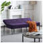 Canapé-lit futon mauve à 3 places, canapé-lit pliant simple avec structure en métal et revêtement en polyester