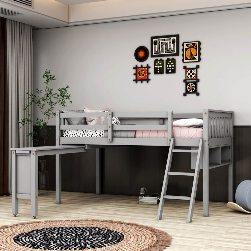 Lit pour enfant Middleburg, Simple, gris