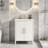 24 Inch Modern Bathroom Vanity with Sink, Glossy White Wavy Door, Gold Handles, and Adjustable Shelf for Efficient Storage